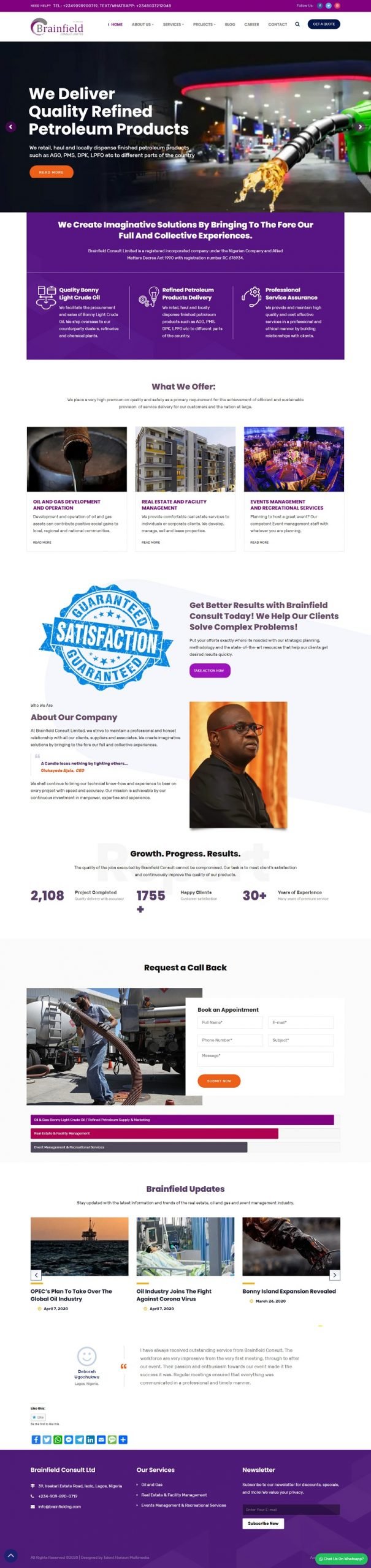 Talent Horizon Multimedia Website Design Project - Brainfieldng